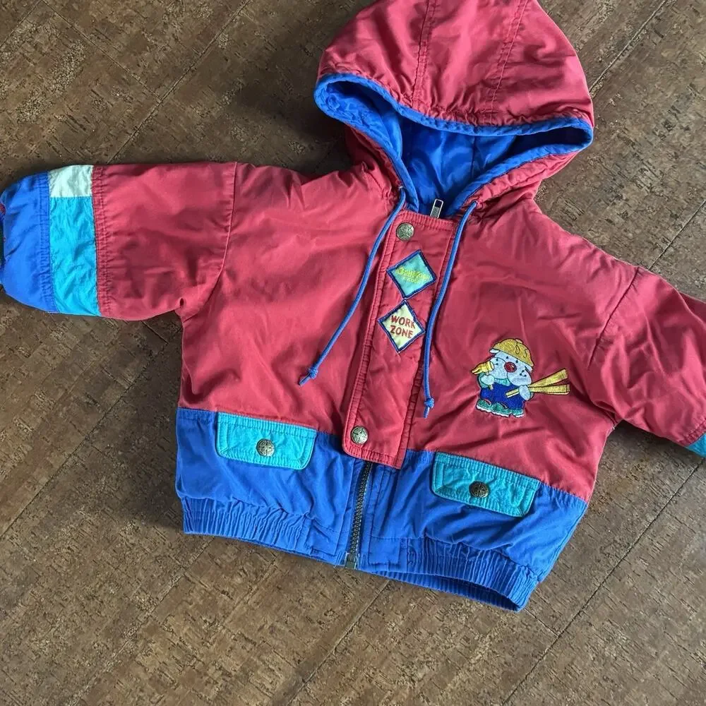 Vintage Oshkosh Kids Sz 24 Months 90s Puffer Winter Coat Multicolor